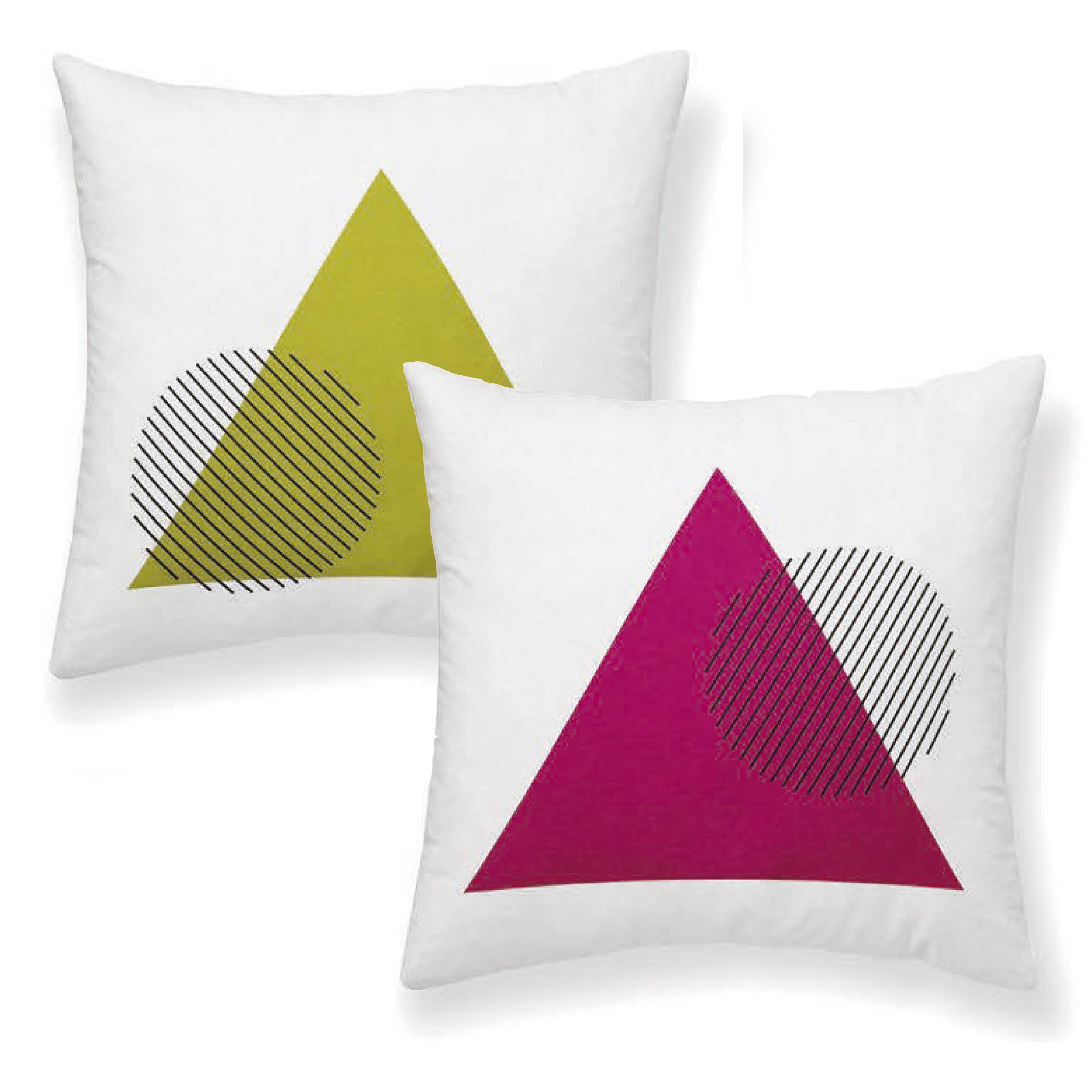 Pack 2 fundas de cojín decoTRIANGLE PISTACHO Nordic-Home