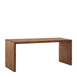 Mesa de centro de madera maciza en tono nogal de 109,4x45x35cm Alto: 45 Largo: 109.4 Ancho: 35