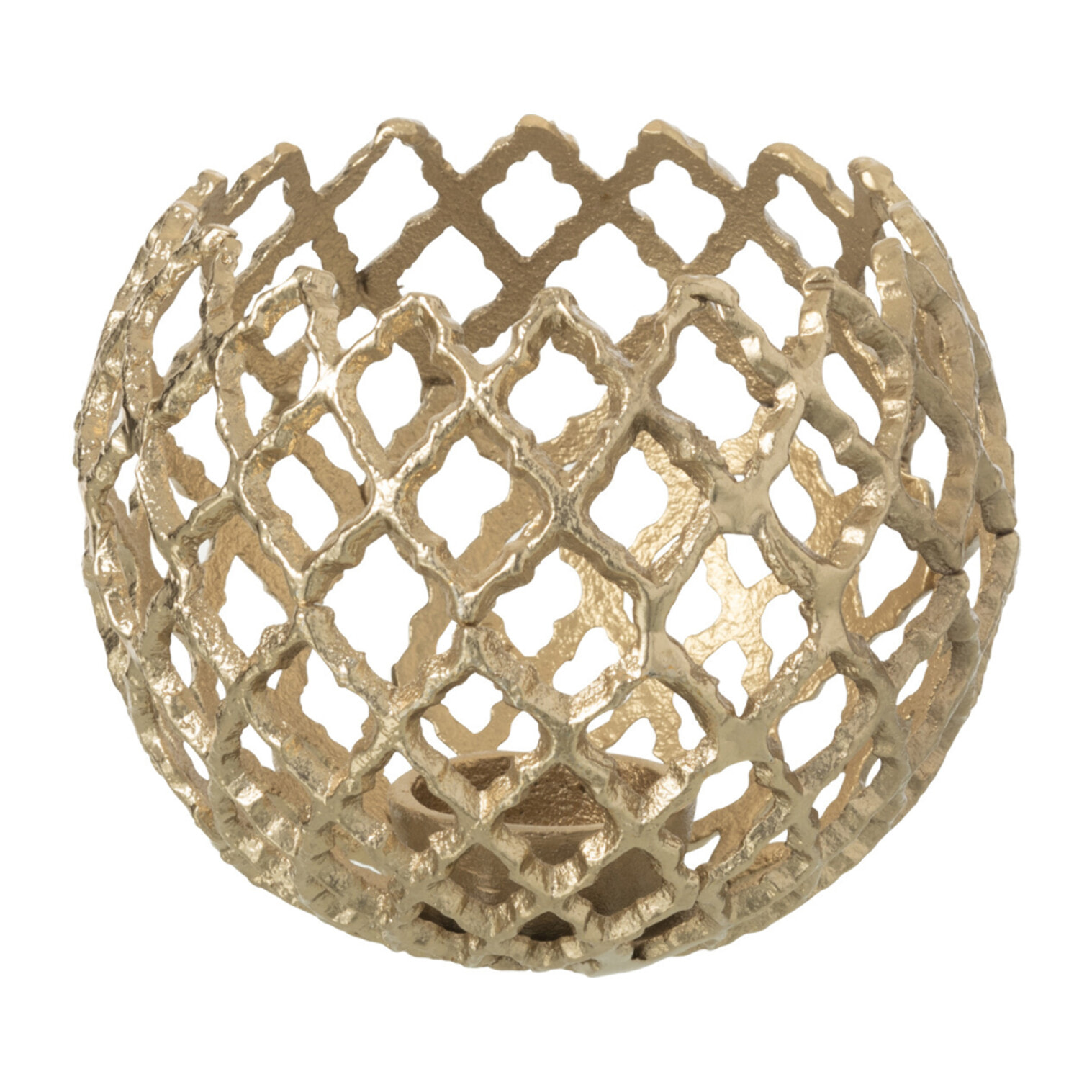J-Line bougeoir Feuille - aluminium - or - medium