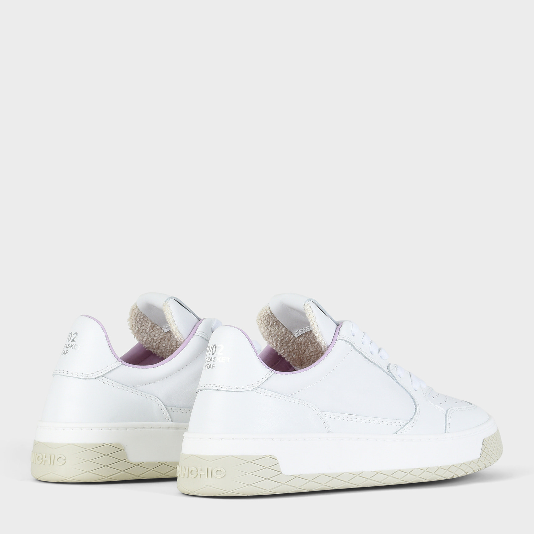 SNEAKER LOW P02 DONNA IN PELLE BIANCO