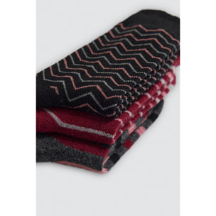 Confezione da 3 calzini di lana stampati in colori