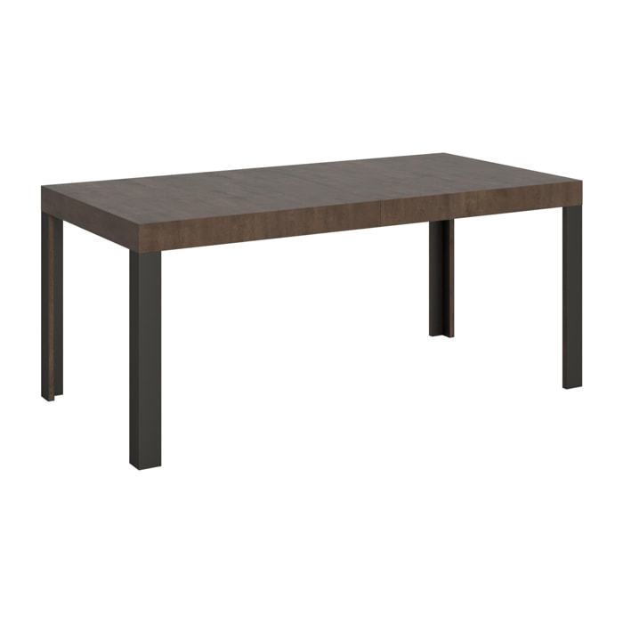 Table Linea Extensible Dessus Noyer 90x180 Allongée 284 cadre Anthracite