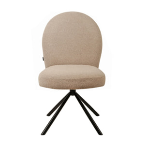 Chaise rotative 180° en tissu bouclette - BÉRANGÈRE