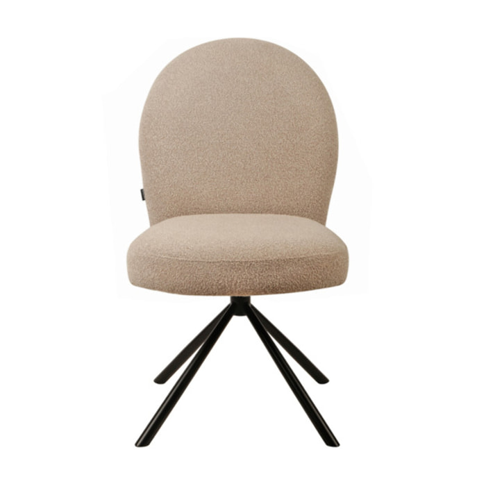 Chaise rotative 180° en tissu bouclette - BÉRANGÈRE