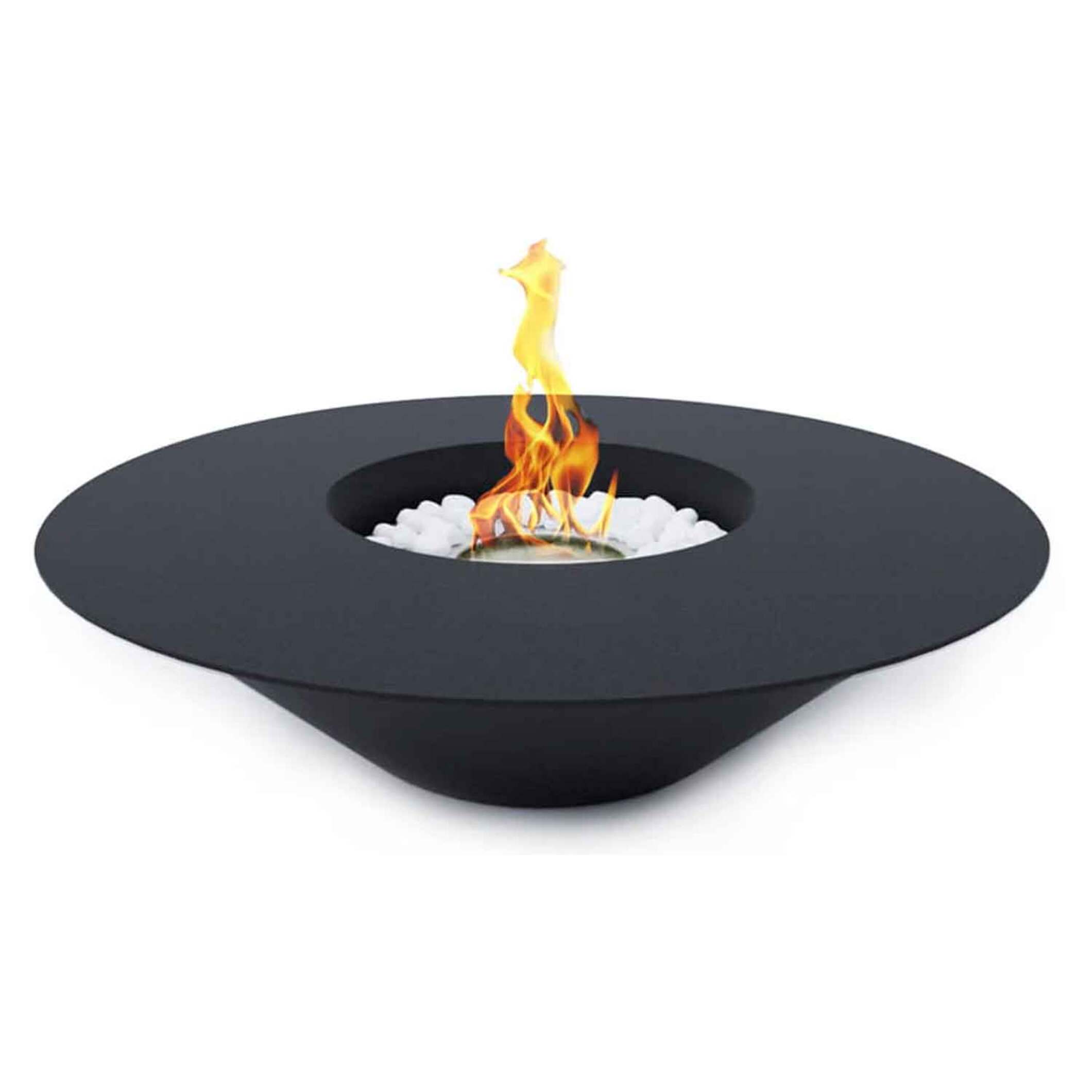 Santorini - Camino a bioetanolo da terra, braciere da giardino Ø 60xH15 cm, colore nero