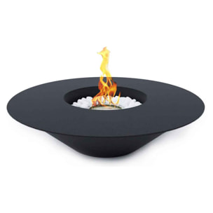 Santorini - Camino a bioetanolo da terra, braciere da giardino Ø 60xH15 cm, colore nero