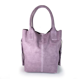 Borse Donna colore Viola-in pelle Made in Italy 36x45x19cm