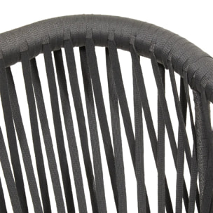 Fauteuil de salon de jardin "Oriengo" anthracite & graphite en aluminium traité époxy