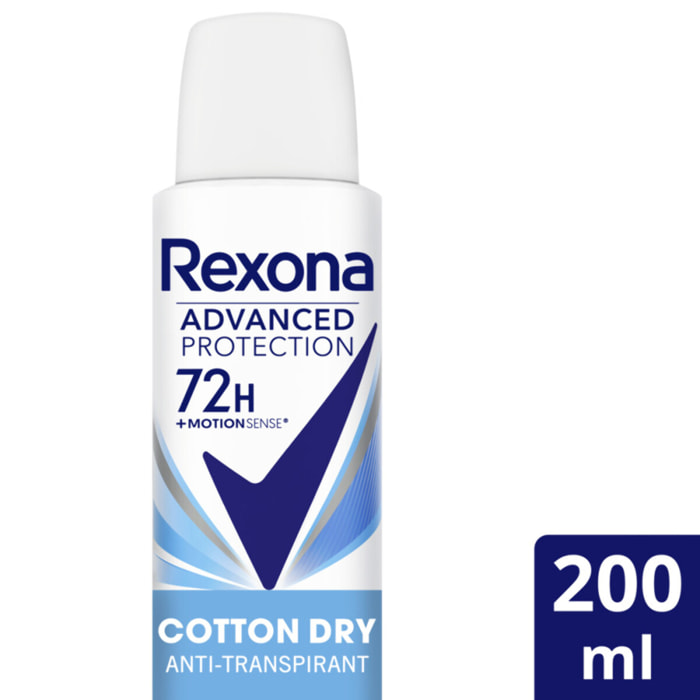 Rexona Déodorant Femme Ato Cotton Dry 72h Anti-Transpirant 200ml