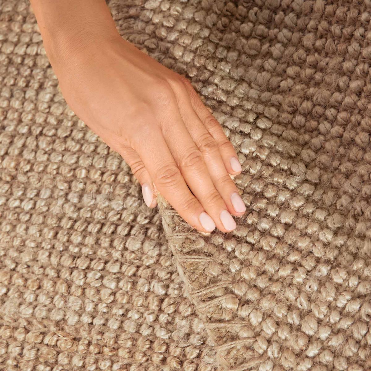 Tapis rond, forme ronde, motif uni, tissé à la main, sum
