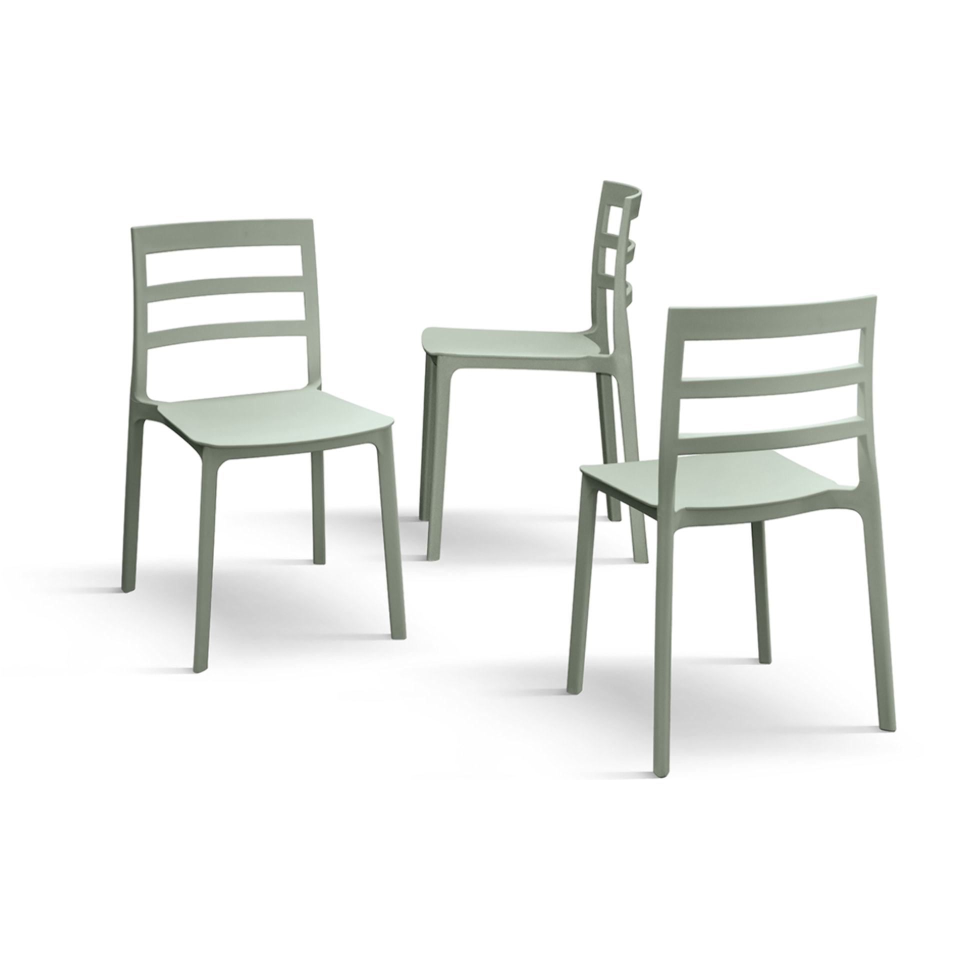 Set di 4 sedie MALAGA in polipropilene verde