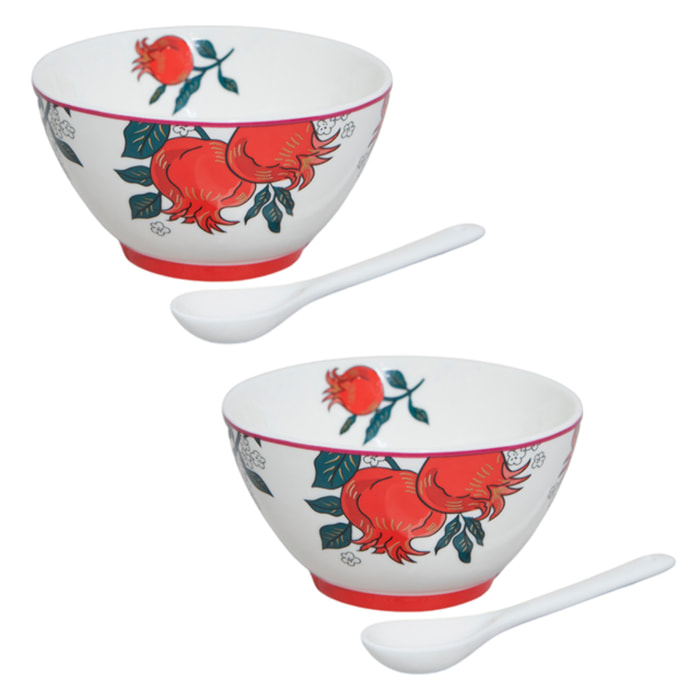 Set 2 pezzi Alice con coppetta e cucchiaio