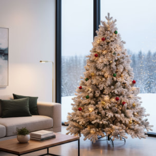 Luna - Albero di Natale con neve e pigne in PE PVC PP ø142x210H cm, 2155 rami