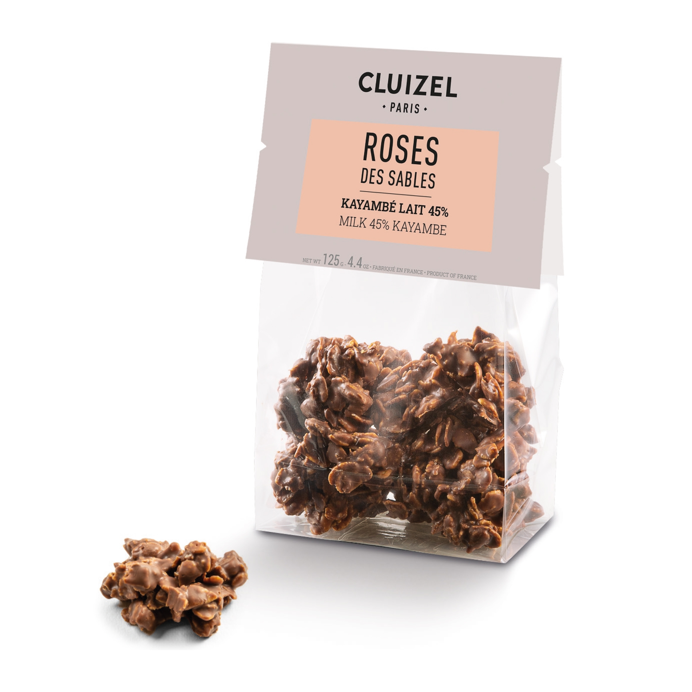 Sachet roses des sables kayambé grand lait 45% - 125g - France