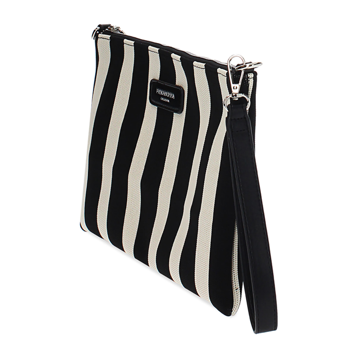 Bolso de mano mujer negro-crema en lona