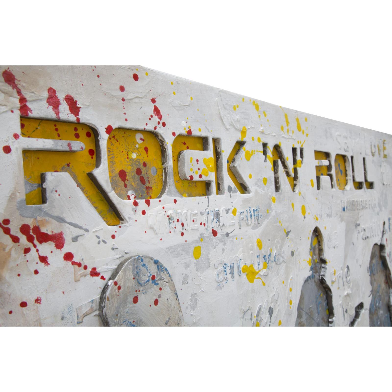 DIPINTO SU TELA ROCK N ROLL OFFICINE 55 MULTICOLORE