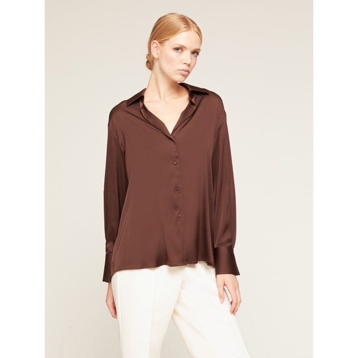 Motivi - Camicia satin - Marrone