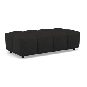 Adelaide - pouf en tissu texturé - Noir