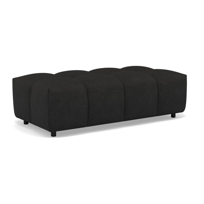Adelaide - pouf en tissu texturé - Noir