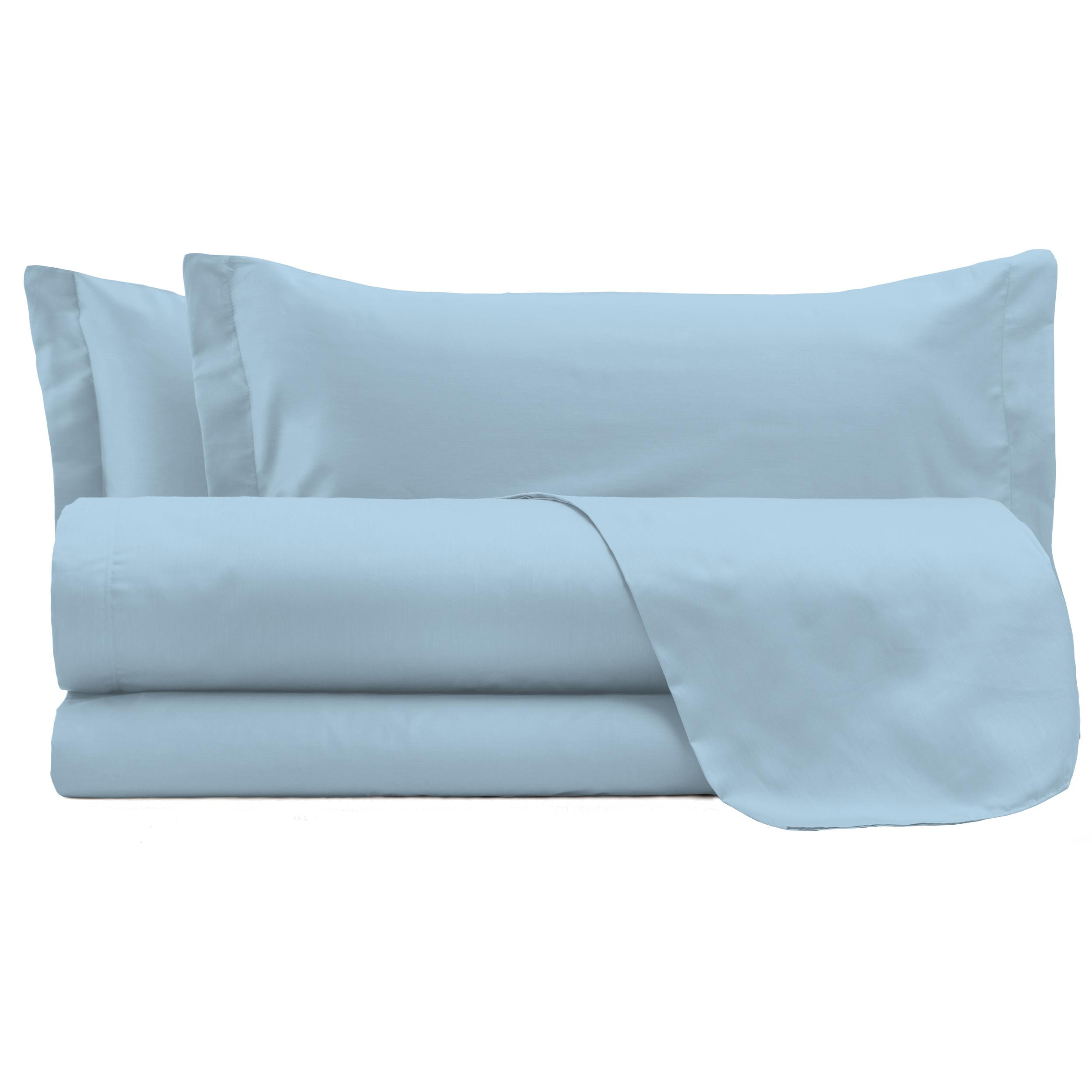 COMPLETO LETTO MAX COLOR MADE IN ITALY COTONE- AZZURRO MATRIMONIALE