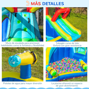 Castillo Hinchable con 2 Toboganes Cama de Salto y Piscina +3 Años 385x365x200cm