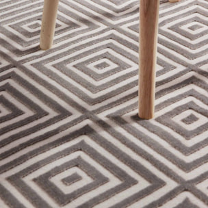 Tapis salon motif géométrique, design graphique et original, confort