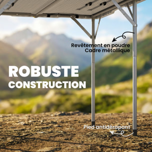 Table de camping carrée pliante hauteur réglable métal HDPE blanc