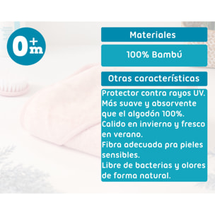 TOALLA BAMBÚ DE BAÑO PARA BEBÉS ROSA