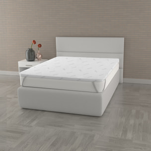 TOPPER MEMORY CON FODERA SILVER, MADE IN ITALY, PIAZZA E MEZZA FRANCESE