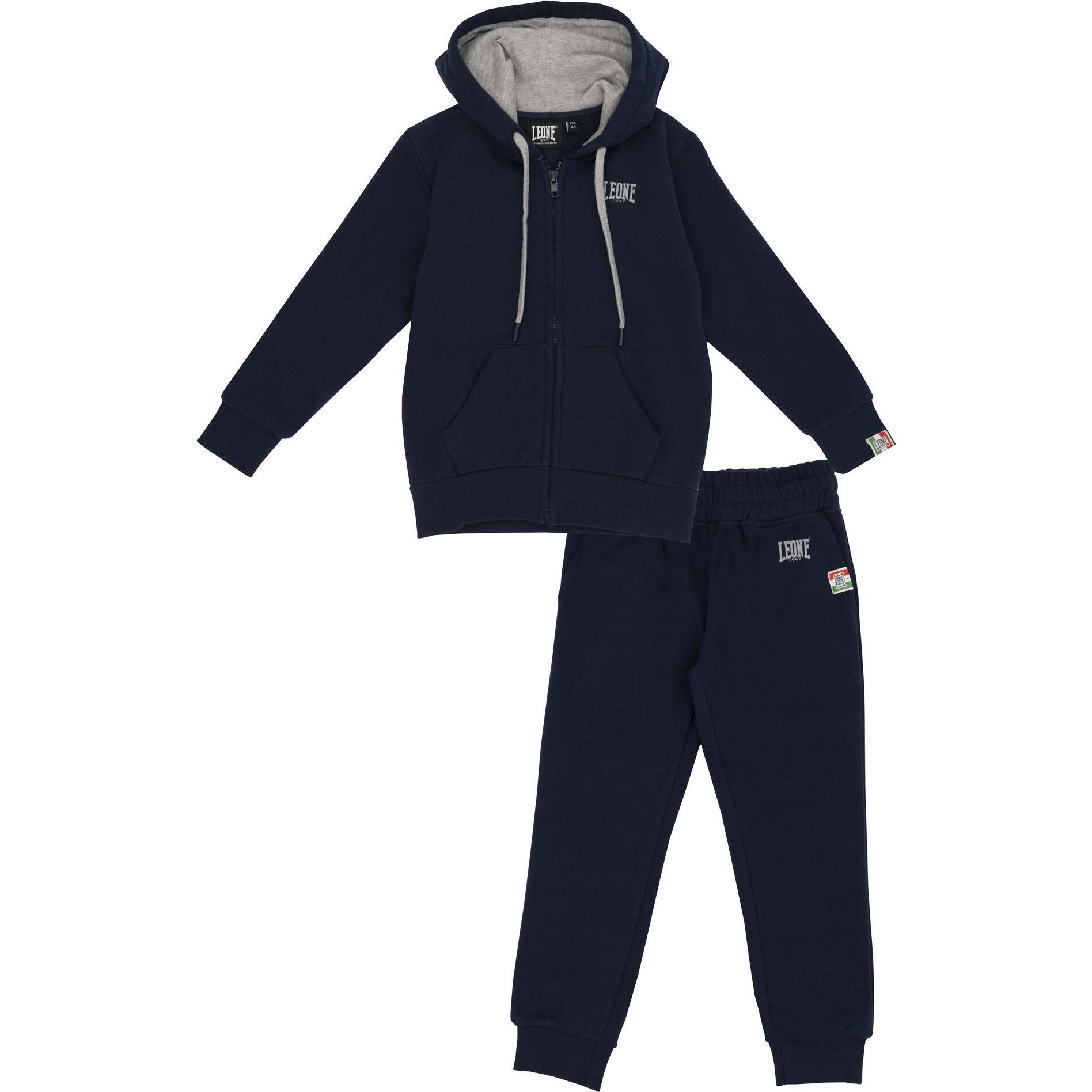 Chándal niño Leone 1947 Apparel cremallera completa capucha gris