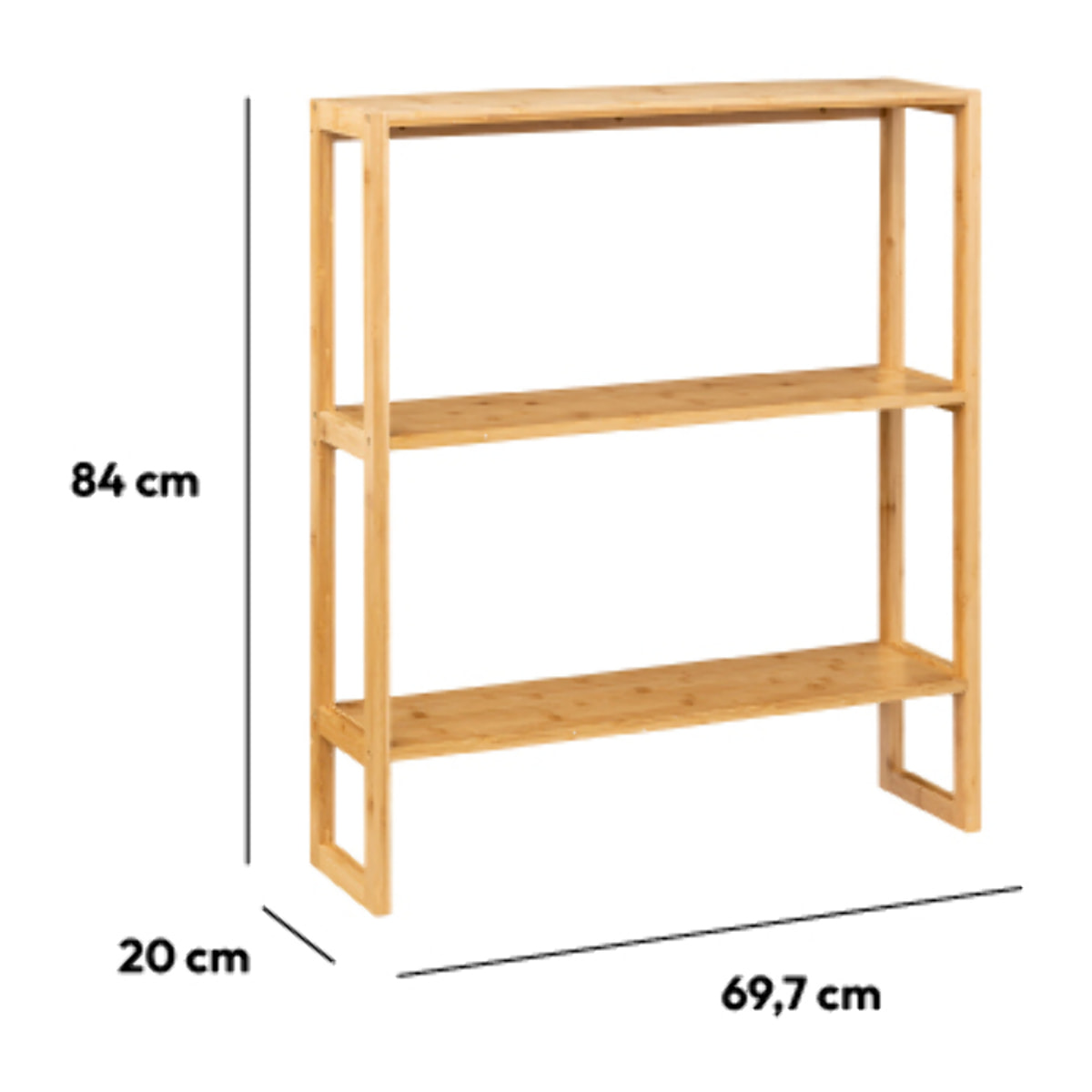 Étagère 2 niveaux 20cm Bambou Lab'n modul