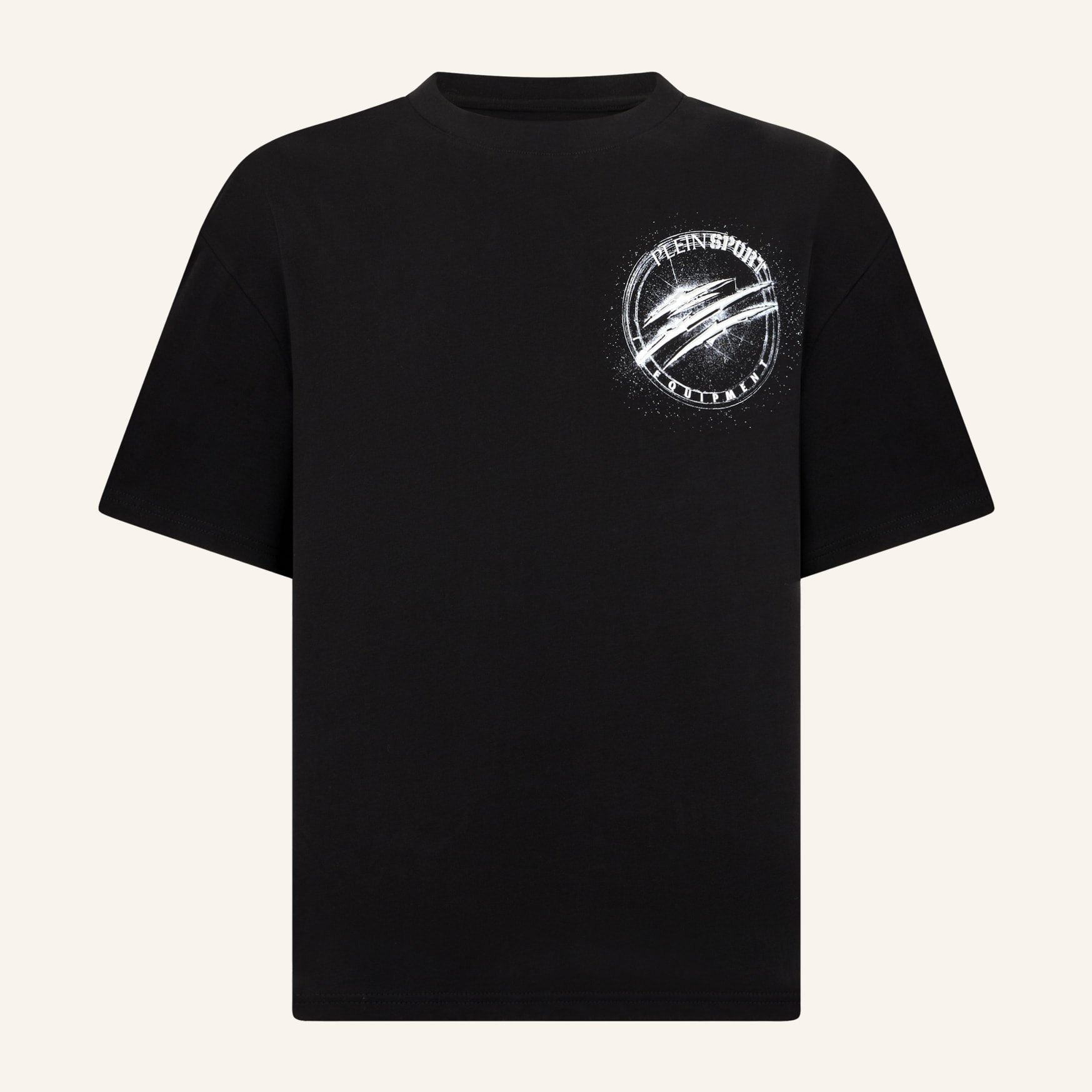 PLEIN SPORT Round Neck T-Shirt Chrome Scratch Edition