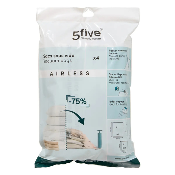 Sacs compresseurs Airless transparents avec pompe