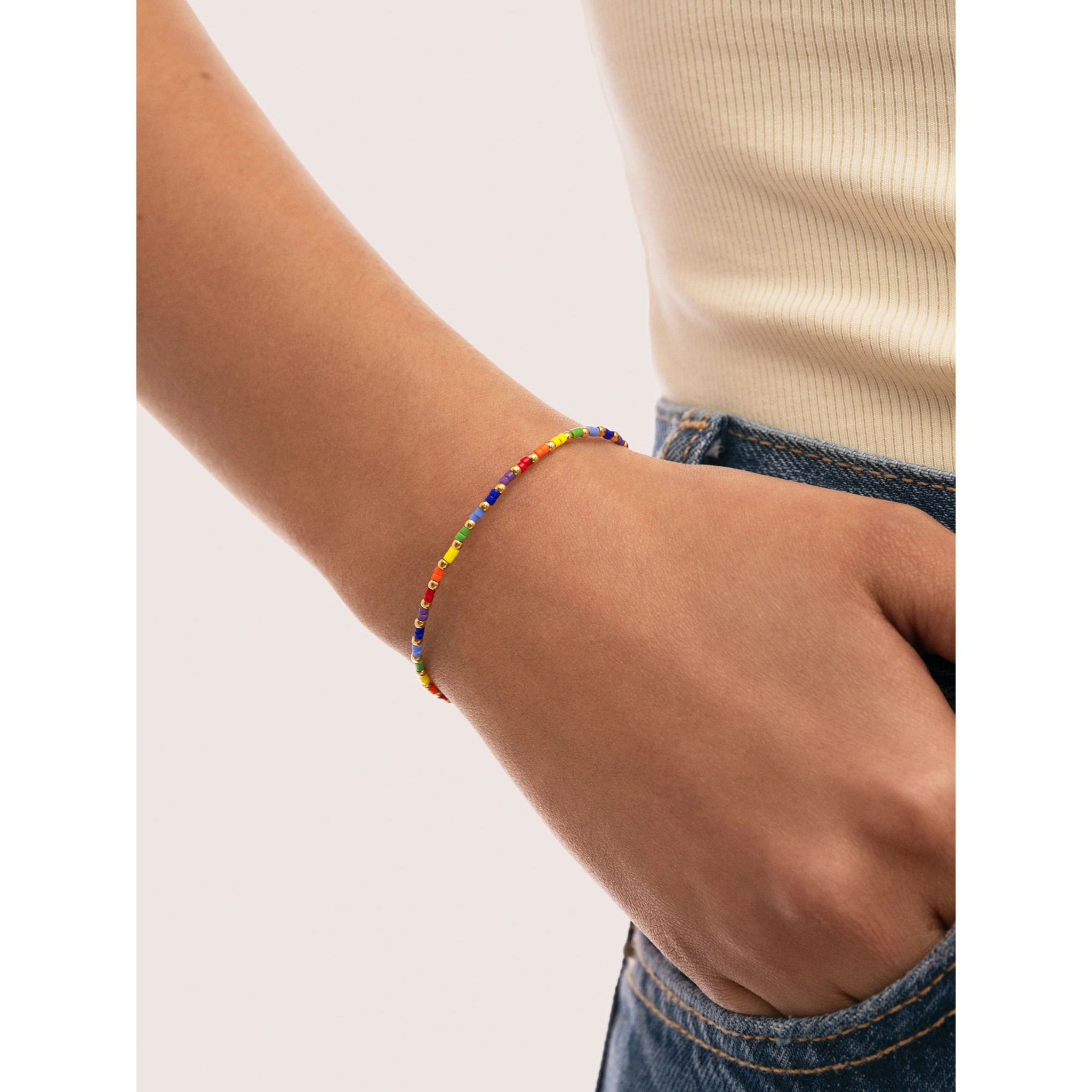 Bracciale Rainbow Colors Acciao Placcato Oro