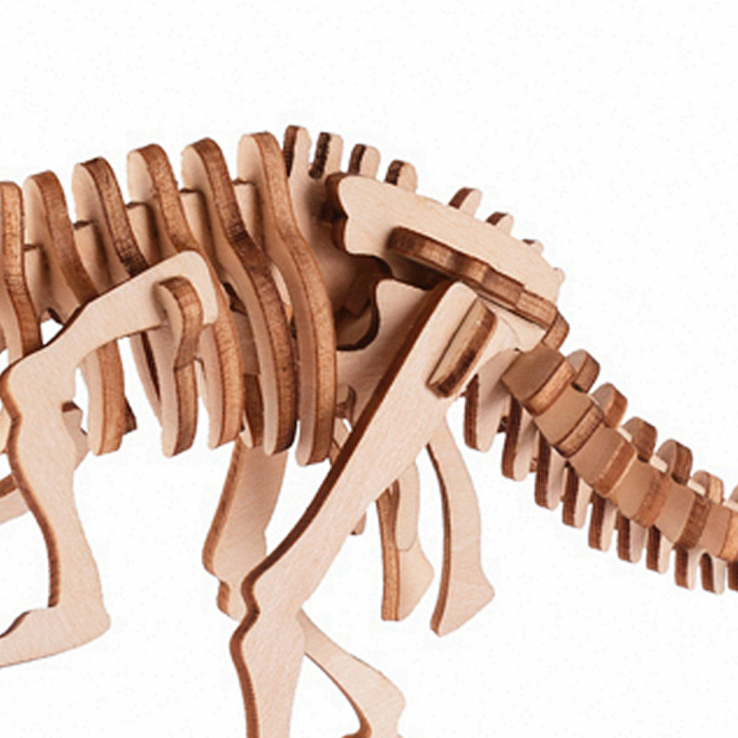 Maqueta 3D de madera. Diseño de Parasaurolophus. 31 piezas.
