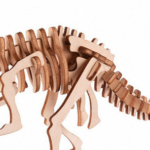 Maqueta 3D de madera. Diseño de Parasaurolophus. 31 piezas.
