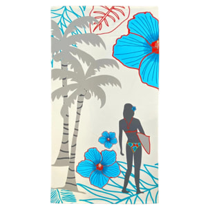 Serviette de plage microfibre - Surftime - 90x170cm - 250g/m²