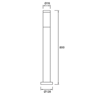 Forlight Baliza Ip55 Koral 800Mm E27 23W Gris Urbano 1485Lm