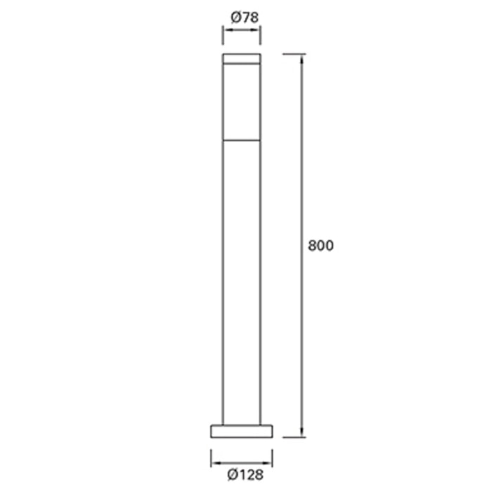 Forlight Baliza Ip55 Koral 800Mm E27 23W Gris Urbano 1485Lm