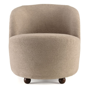 AGATHE - Fauteuil rembourré en tissu taupe