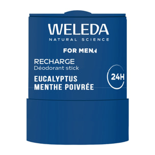 WELEDA - Recharge Déodorant Stick For Men 50g - Formule 100% d'origine naturelle et sans alcool - Efficacité prouvée 24H