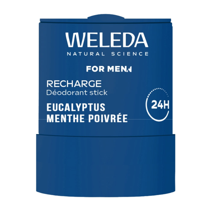 WELEDA - Recharge Déodorant Stick For Men 50g - Formule 100% d'origine naturelle et sans alcool - Efficacité prouvée 24H