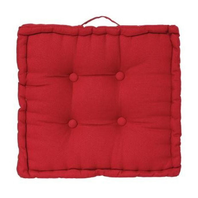 Coussin de sol 40 x 40 x 8 cm Atmosphéra - Couleur: Rouge