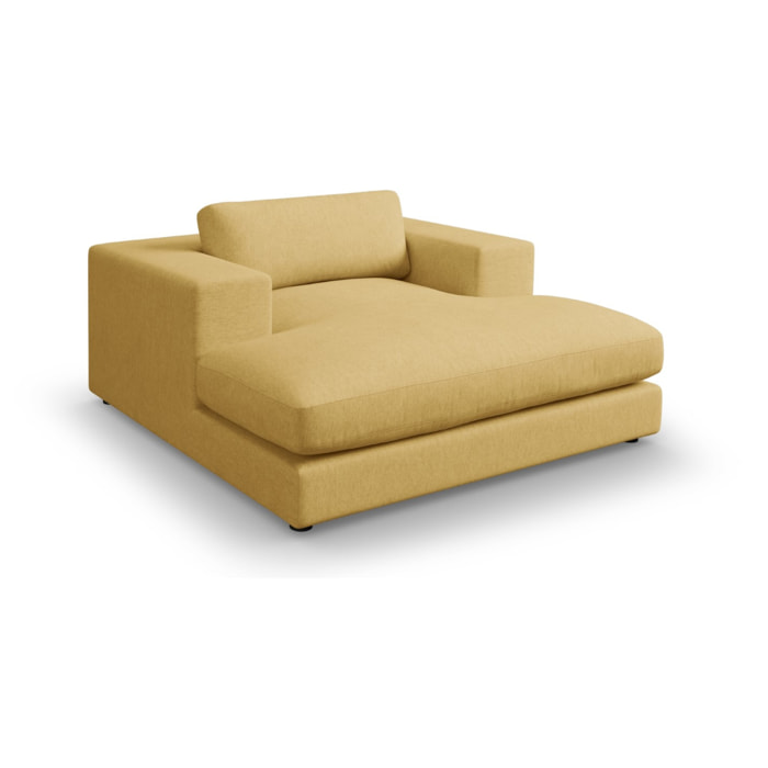 Méridienne "Tendance" en tissu structurel jaune