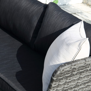 GULO - salon de jardin 9 places résine tressée anthracite