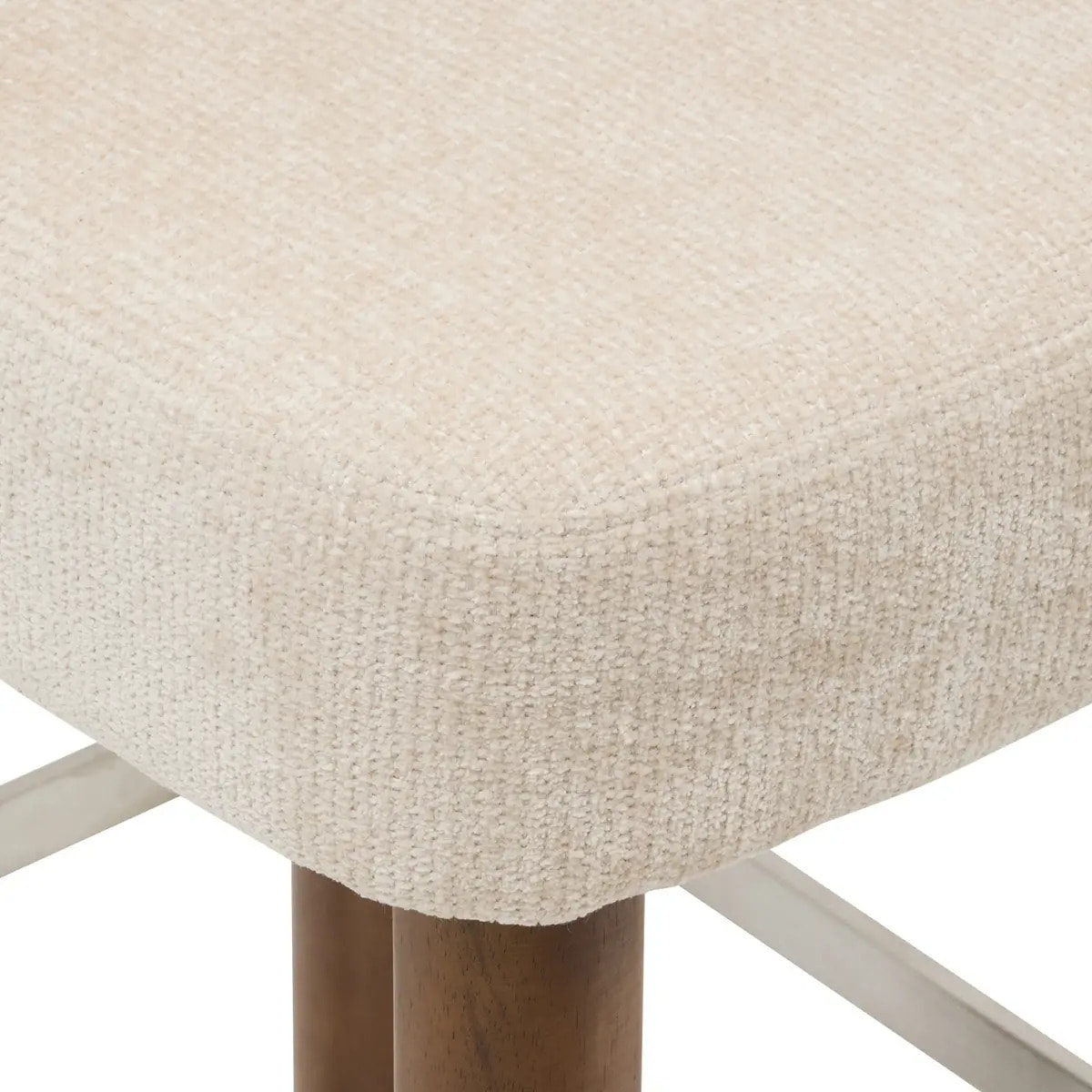Tabouret de bar Noali carré H.104,5cm beige noyer