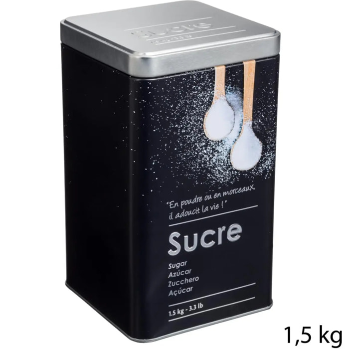 Boîte à sucre poudre métal "Black Edition" noir