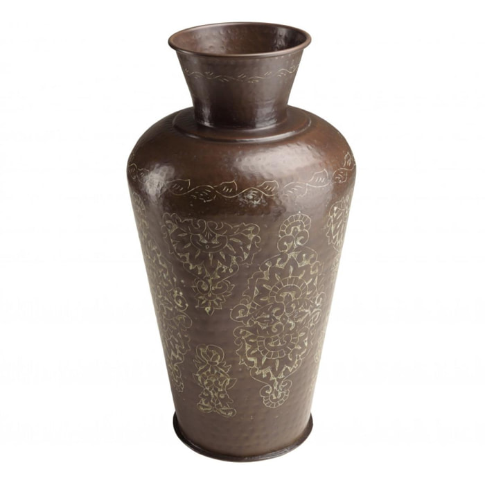 HONORE - Vase alu L35cm H70cm couleur cuivre foncé patine antique