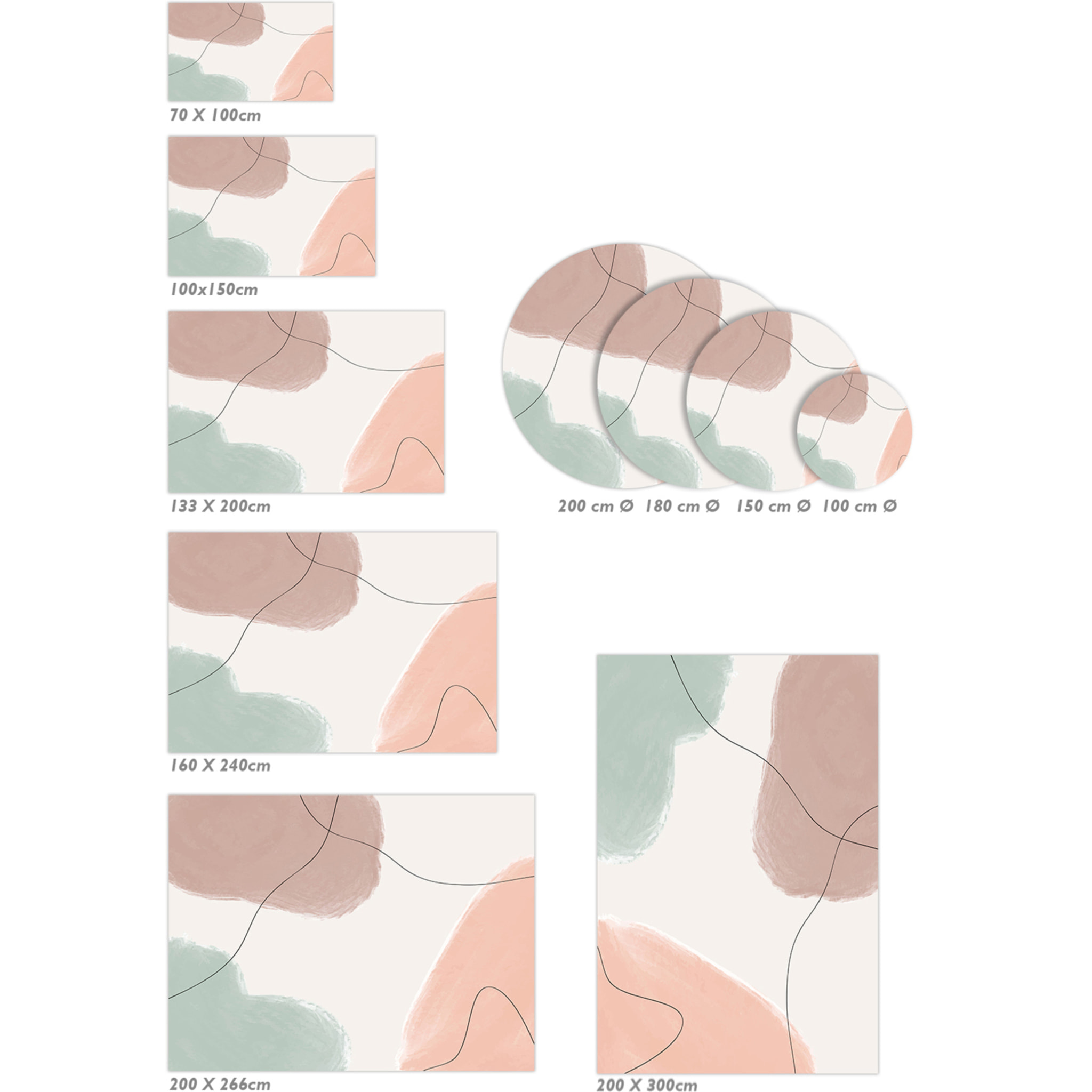 Alfombra de vinilo CERAMIKO, Zoa, diseño moderno [Diam] 100 cm