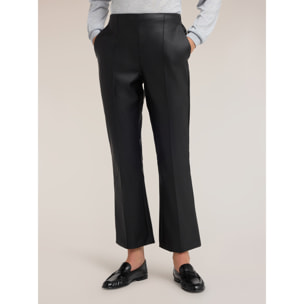 Motivi - Pantaloni kick flare con nervatura - Nero
